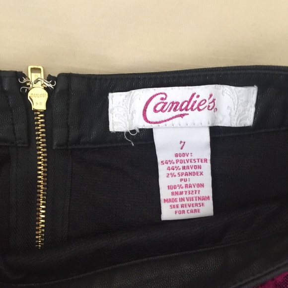 Hot Pink/Faux Leather Skater Skirt - Picture 2 of 3